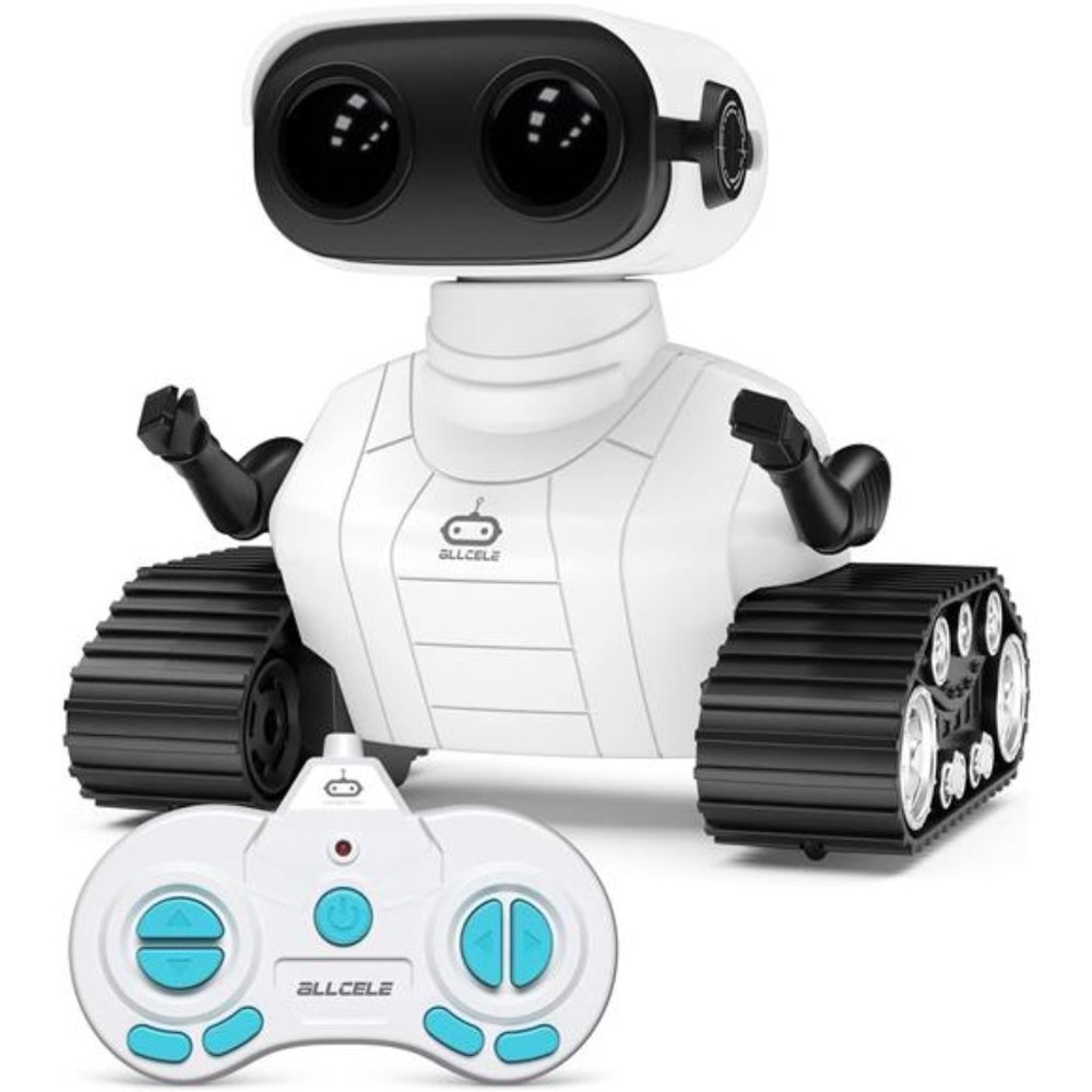 Robot Toys, Rechargeable RC Robot, Remote Control Toy w/ Music & LED Eyes